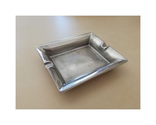 Ashtray - Handmade Solid Aluminum - Rectangular - Silver