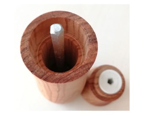 Set of 2 Olive Wood Salt and Pepper Mills or Salt and Pepper Grinders, Modern Style