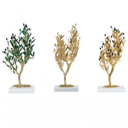 Decorative Olive Tree of Brass with Golden Patina - 3 Designs