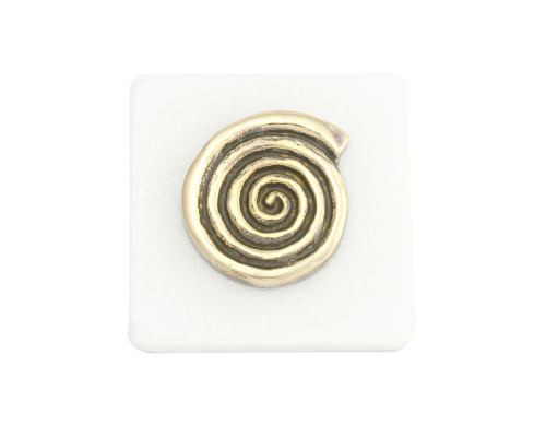 Desk Accessories Set of 2 - "Spiral" Design. Handmade of Solid Metal & White Marble, Letter Opener & Paperweight