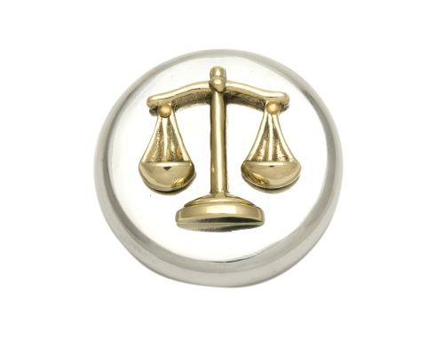 Desk Accessories Set of 4 - "Scale or Balance of Themis" Design, Symbol of Justice. Solid Metal, Letter Opener, Paperweight, Business Card Holder, Pen Cup Holder