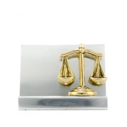 Desk Accessories Set of 4 - "Scale or Balance of Themis" Design, Symbol of Justice. Solid Metal, Letter Opener, Paperweight, Business Card Holder, Pen Cup Holder