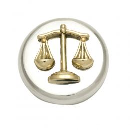 Desk Accessories Set of 2 - "Scale or Balance of Themis" Design, Symbol of Justice. Handmade of Solid Metal, Paperweight & Business Card Holder