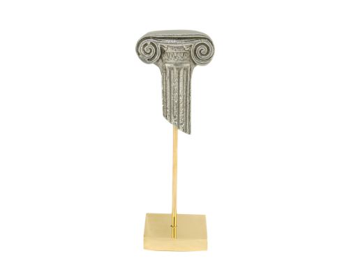 Μεταλλικό Γλυπτό Διακοσμητικό - Κίωνας Ιωνικού Ρυθμού, Ασημί (17cm)