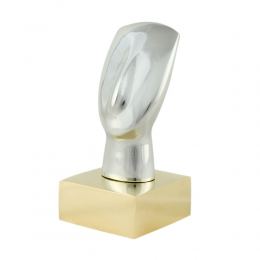 Cycladic Idol, Metal Table Sculpture - Handmade of Aluminum & Brass - 11cm (4.33'')