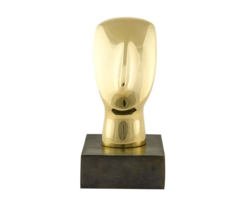 Cycladic Idol, Metal Table Sculpture - Handmade of Oxidized Brass & Brass - 11cm (4.33'')