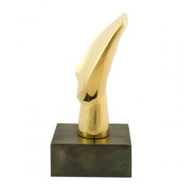 Cycladic Idol, Metal Table Sculpture - Handmade of Oxidized Brass & Brass - 11cm (4.33'')