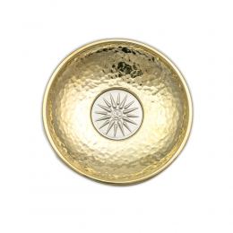 Decorative Metal Plate,"Sun of Vergina - Star of Vergina" Design - Handmade Solid Brass & Aluminum, Gold & Silver Color, Diam: 10cm