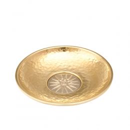 Decorative Metal Plate,"Sun of Vergina - Star of Vergina" Design - Handmade Solid Brass & Aluminum, Gold & Silver Color, Diam: 10cm