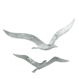 Flying Seagulls, Silver - Wall Mount Rings, Back