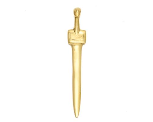 Letter Opener, Handmade of Solid Brass Metal, Classy Desk Accessory, "Cycladic Idol" Design