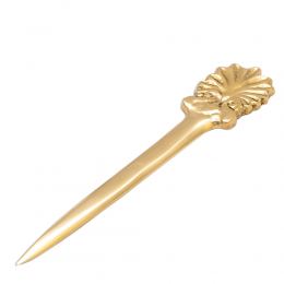 Letter Opener, Handmade of Solid Brass Metal, Stylish Desk Accessory, "Antefix" Design