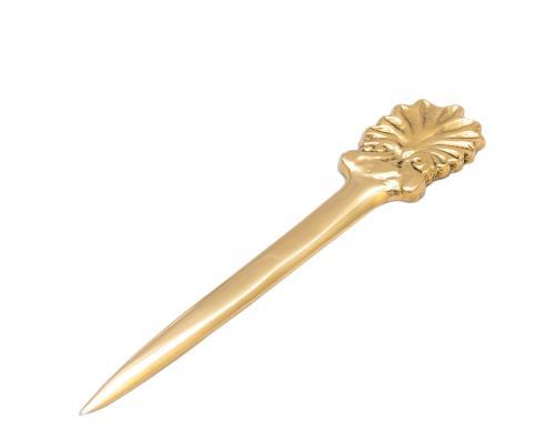 Letter Opener, Handmade of Solid Brass Metal, Stylish Desk Accessory, "Antefix" Design