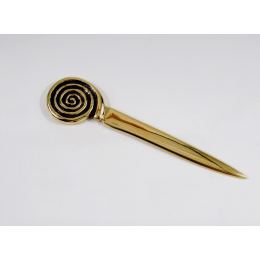 Letter Opener, Handmade of Solid Brass Metal, Stylish Desk Accessory, "Spiral" Design, Symbol of Growth & Evolution