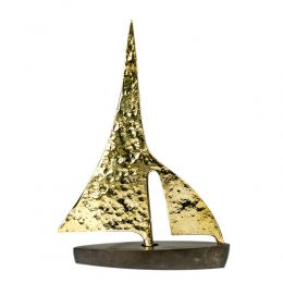 Sailing Boat - Handmade Metal Decorative Nautical Ornament - Bronze, Gold & Black - Small 5.5'' (14cm)