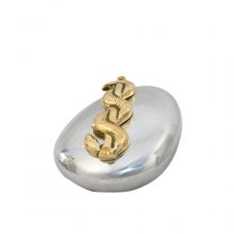 Paperweight (Presse Papier) - Handmade Solid Metal Desk Accessory - "Rod of Asclepius" Design, Symbol of Medicine