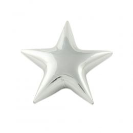 Paperweight (Presse Papier) - Handmade Solid Metal Desk Accessory - "Star" Shape Design. Silver Color