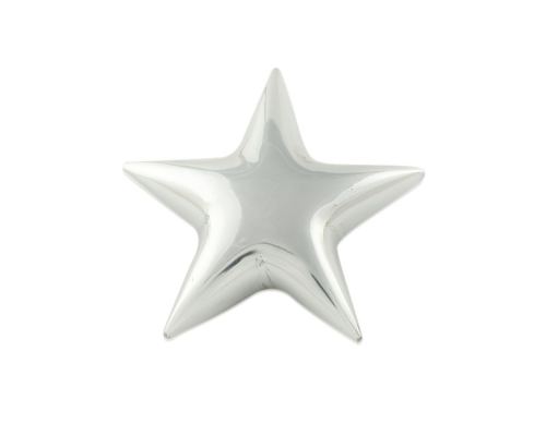 Paperweight (Presse Papier) - Handmade Solid Metal Desk Accessory - "Star" Shape Design. Silver Color