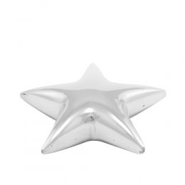 Paperweight (Presse Papier) - Handmade Solid Metal Desk Accessory - "Star" Shape Design. Silver Color