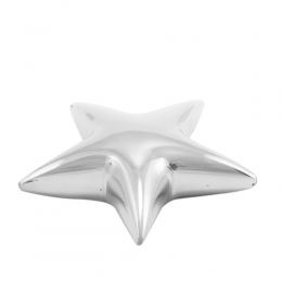 Paperweight (Presse Papier) - Handmade Solid Metal Desk Accessory - "Star" Shape Design. Silver Color