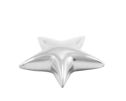 Paperweight (Presse Papier) - Handmade Solid Metal Desk Accessory - "Star" Shape Design. Silver Color