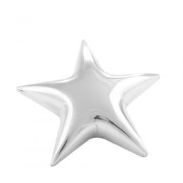 Paperweight (Presse Papier) - Handmade Solid Metal Desk Accessory - "Star" Shape Design. Silver Color