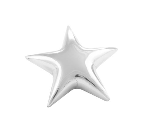 Paperweight (Presse Papier) - Handmade Solid Metal Desk Accessory - "Star" Shape Design. Silver Color