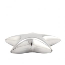 Paperweight (Presse Papier) - Handmade Solid Metal Desk Accessory - "Star" Shape Design. Silver Color