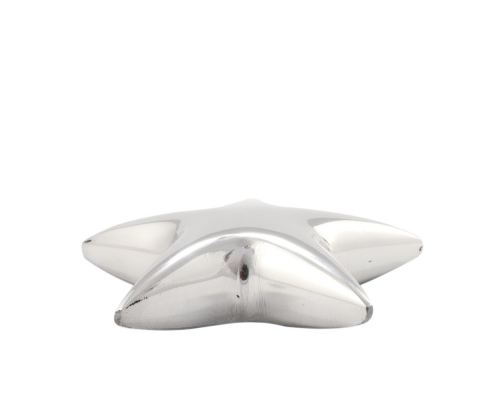 Paperweight (Presse Papier) - Handmade Solid Metal Desk Accessory - "Star" Shape Design. Silver Color