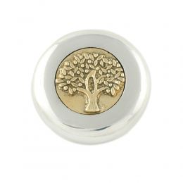 Paperweight (Presse Papier) - Handmade Solid Metal Desk Accessory - "Tree of Life" Design. Silver & Gold