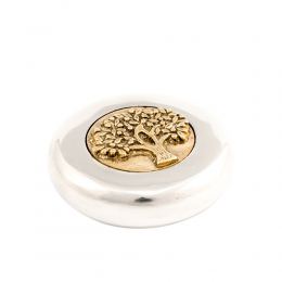 Paperweight (Presse Papier) - Handmade Solid Metal Desk Accessory - "Tree of Life" Design. Silver & Gold