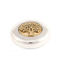 Paperweight (Presse Papier) - Handmade Solid Metal Desk Accessory - "Tree of Life" Design. Silver & Gold