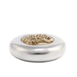 Paperweight (Presse Papier) - Handmade Solid Metal Desk Accessory - "Tree of Life" Design. Silver & Gold