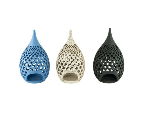 Modern Ceramic Tealight Candle Lantern, Large, Design B - 3 Colors