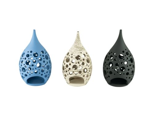 Modern Ceramic Tealight Candle Lantern, Large, Design C - 3 Colors
