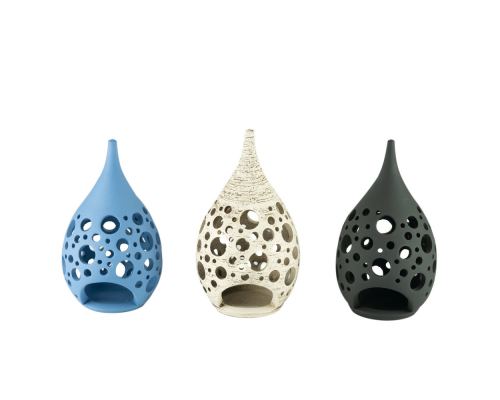 Modern Ceramic Tealight Candle Lantern, Small, Design C - 3 Colors