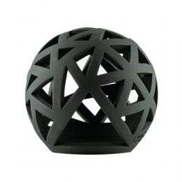 Set of 2 Modern Ceramic Tealight Candle Lanterns, Black Color, Large & Small, Sphere Design