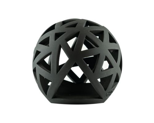 Set of 2 Modern Ceramic Tealight Candle Lanterns, Black Color, Large & Small, Sphere Design