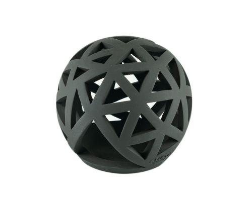 Set of 2 Modern Ceramic Tealight Candle Lanterns, Black Color, Large & Small, Sphere Design