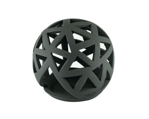 Set of 2 Modern Ceramic Tealight Candle Lanterns, Black Color, Large & Small, Sphere Design