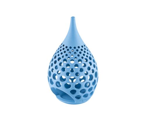 Set of 2 Modern Ceramic Tealight Candle Lanterns, Blue Color, Large & Small, Design B