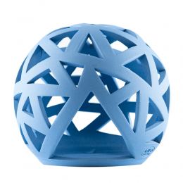 Set of 2 Modern Ceramic Tealight Candle Lanterns, Blue Color, Large & Small, Sphere Design