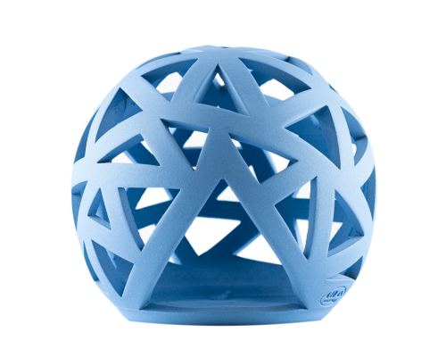 Set of 2 Modern Ceramic Tealight Candle Lanterns, Blue Color, Large & Small, Sphere Design