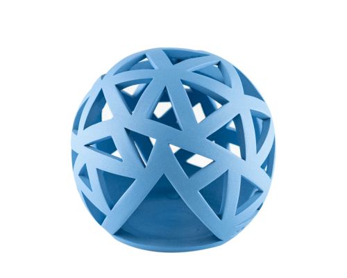 Set of 2 Modern Ceramic Tealight Candle Lanterns, Blue Color, Large & Small, Sphere Design