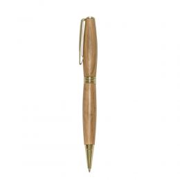 Ballpoint Pen, Handmade of Olive Wood, "Hermes" Design, 2