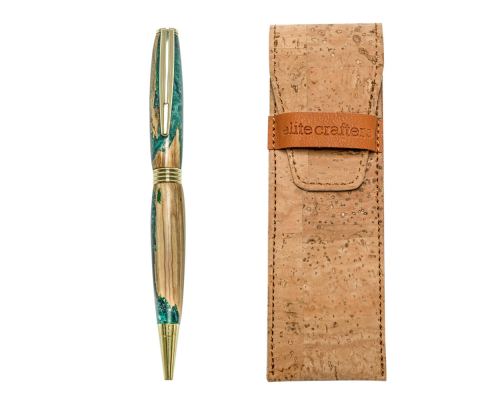 Στυλό Διαρκείας, Χειροποίητο από Ξύλο Ελιάς & Πράσινη Ρητίνη, Σειρά “Hermes”