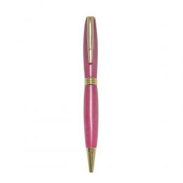 Ballpoint Pen, Handmade of Pink Color Epoxy Resin, "Hermes" Design, 3