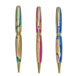 Hermes Design Series, Ballpoint Pens of Olive Wood & Epoxy Resin