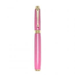 Fountain Pen, Handmade of Pink Color Epoxy Resin, "Lexis" Design, 5