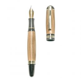 Fountain Pen, Handmade of Olive Wood, "Praxis" Design, 2